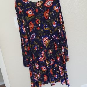 Patterned Long Sleeve Dress